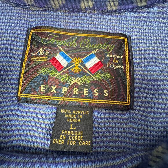 Express French Country Vintage Oversized Soft Fleece Pullover Women's Size L - Picture 4 of 6